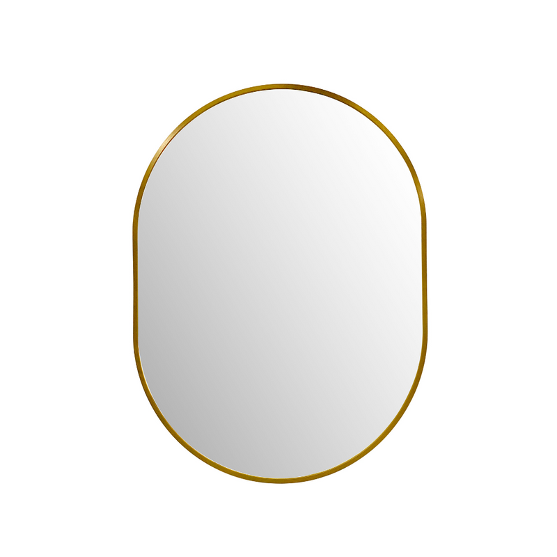Luxe Oval Gold Aluminum Frame Bathroom Mirror