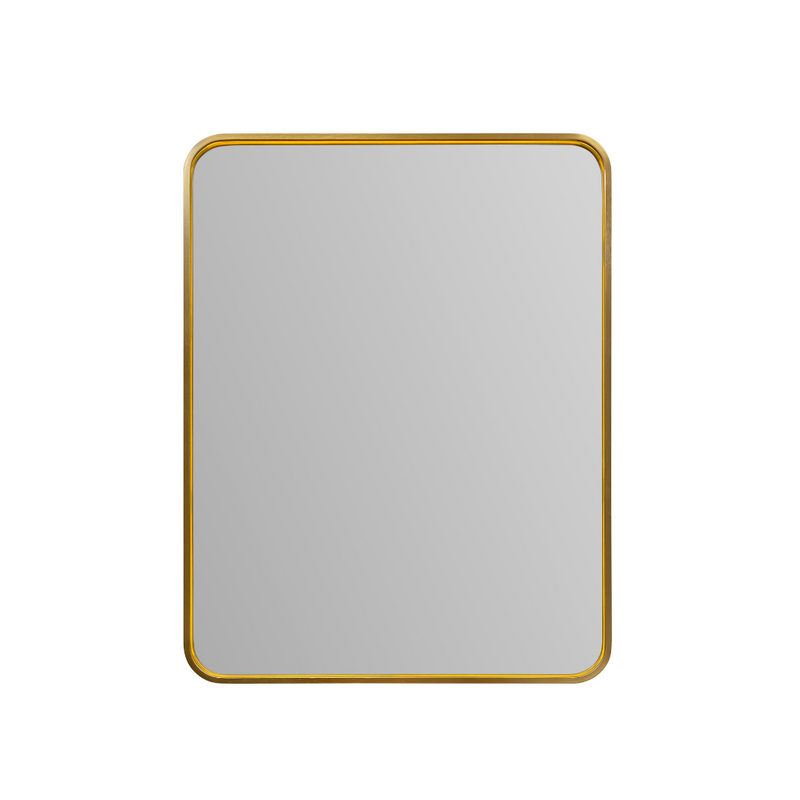 Brushed Gold Aluminum Framed Rectangular Bathroom Mirror