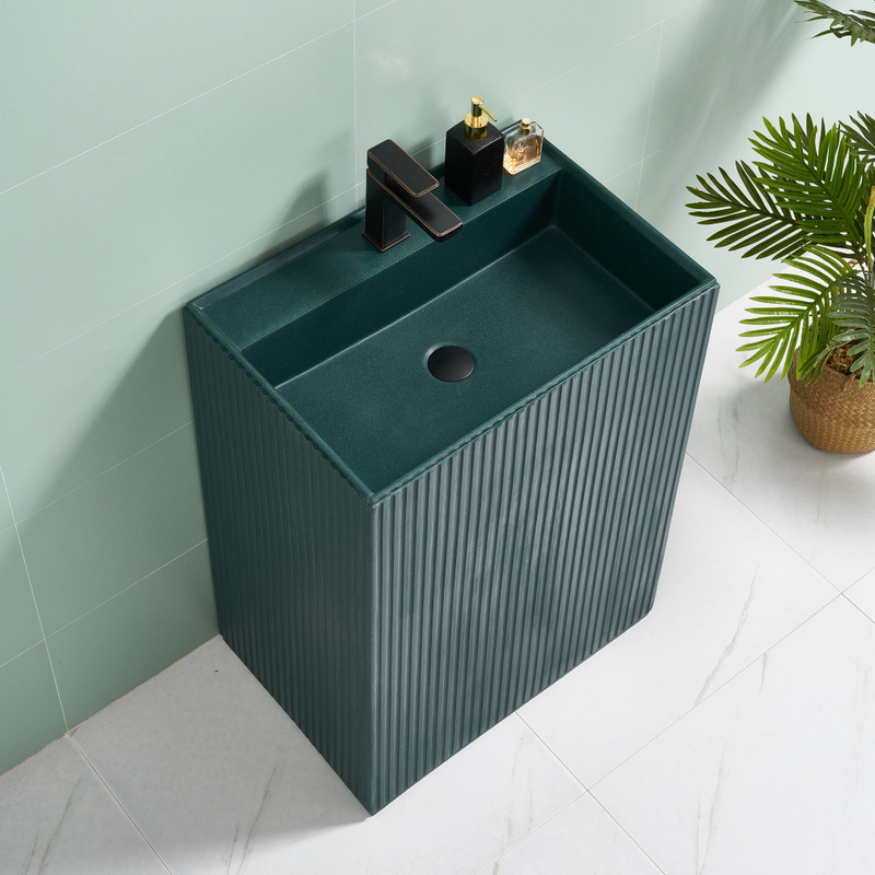 Rectangular Artifical Stone Freestanding Washbasin - Elegant and Practical Addition to Your Bathroom