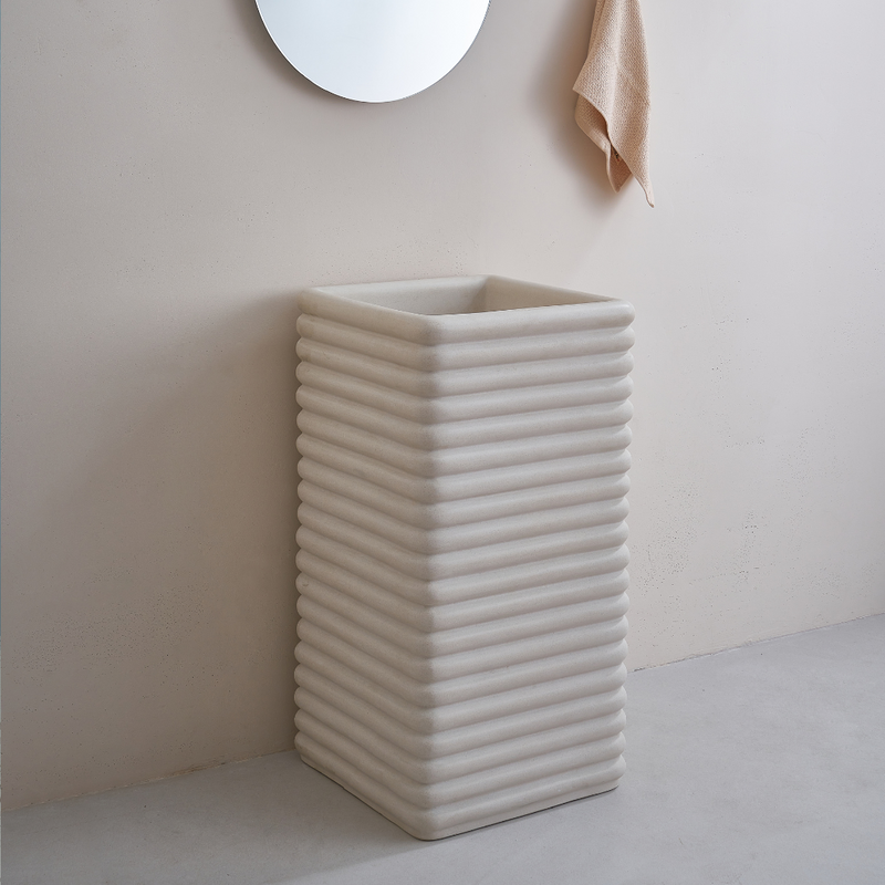 Square Freestanding Washbasin with Artificial Stone Finish
