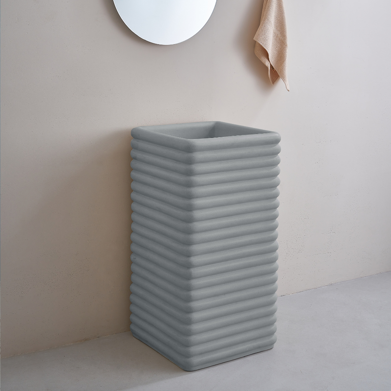 Square Freestanding Washbasin with Artificial Stone Finish