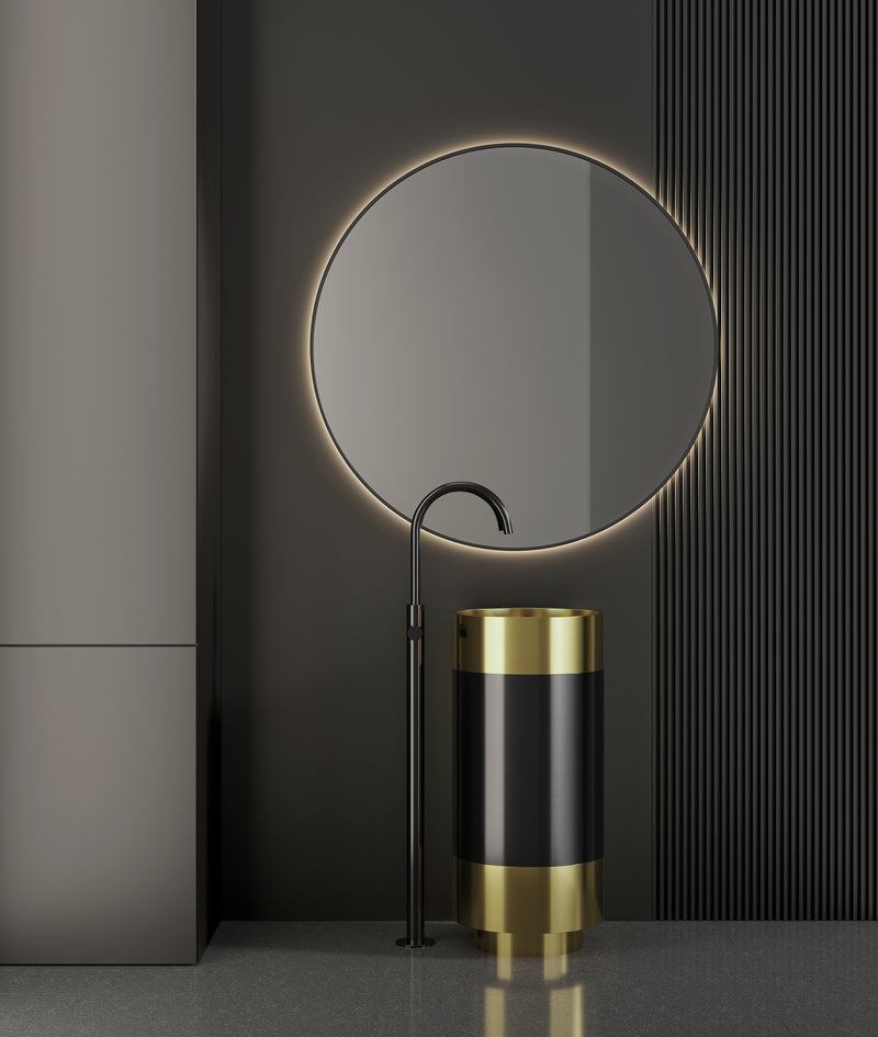 Two-Tone Opulence: Freestanding Stainless Steel Washbasin  - Elevate Your Bathroom with a Stylish Dual-Color Statement