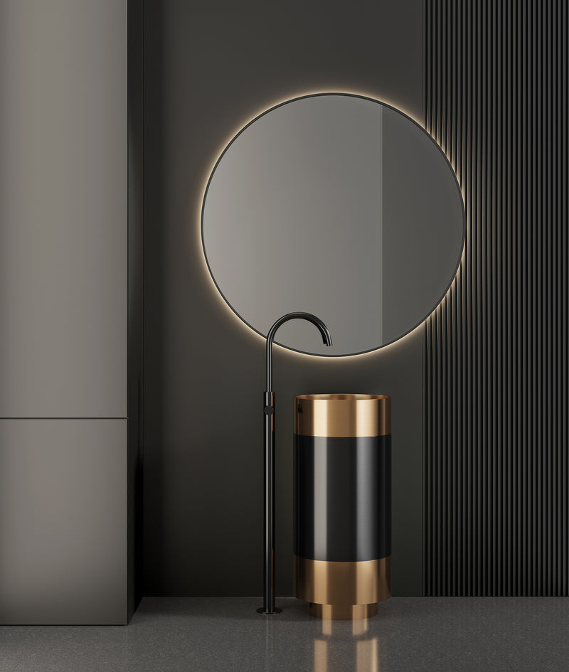 Two-Tone Opulence: Freestanding Stainless Steel Washbasin  - Elevate Your Bathroom with a Stylish Dual-Color Statement