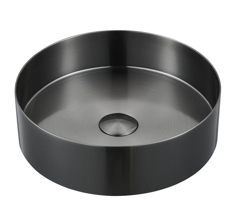 Premium Stainless Steel Table Top Wash Basin - SUS 304, PVD Nano Coated, 3.0mm Thickness, Brushed Finish - Gunmetal, Gold, Rose Gold - Water-Repellent and Durable