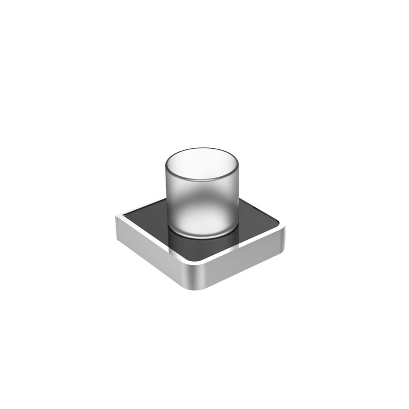 Wall-Mounted Toothbrush Holder | Premium Anodised Aluminium & Frosted Glass Tumbler | Rust-Resistant