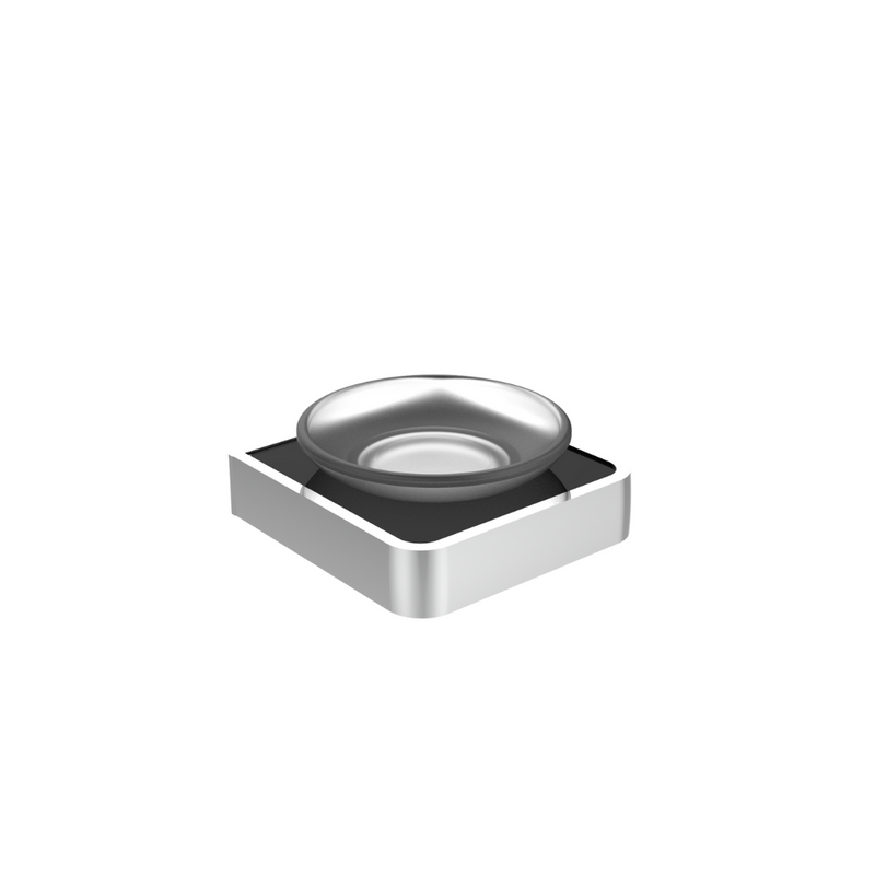 Luxury Matte Chrome Soap Dish – Anodised Aluminium & Frosted Glass | Rust-Proof Bathroom Accessory