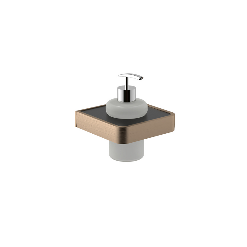 Premium Matte Brushed Rose Gold Liquid Soap Dispenser for Bathroom – Frosted Glass Bottle & Rust-Proof Anodised Aluminium