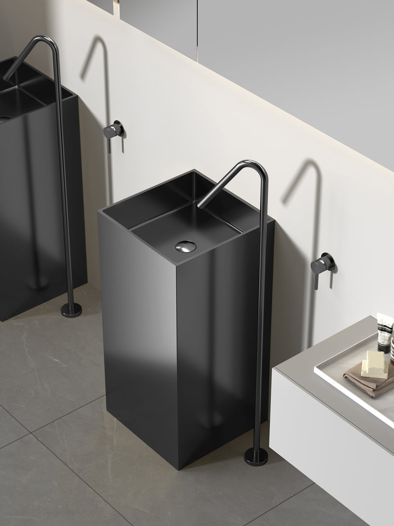Contemporary Square Freestanding Stainless Steel Wash Basin - Premium Quality