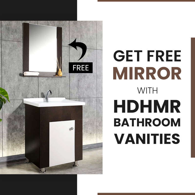 FUAO Sanitaryware HDHMR Dark brown and white color bathroom vanity WVC-2023