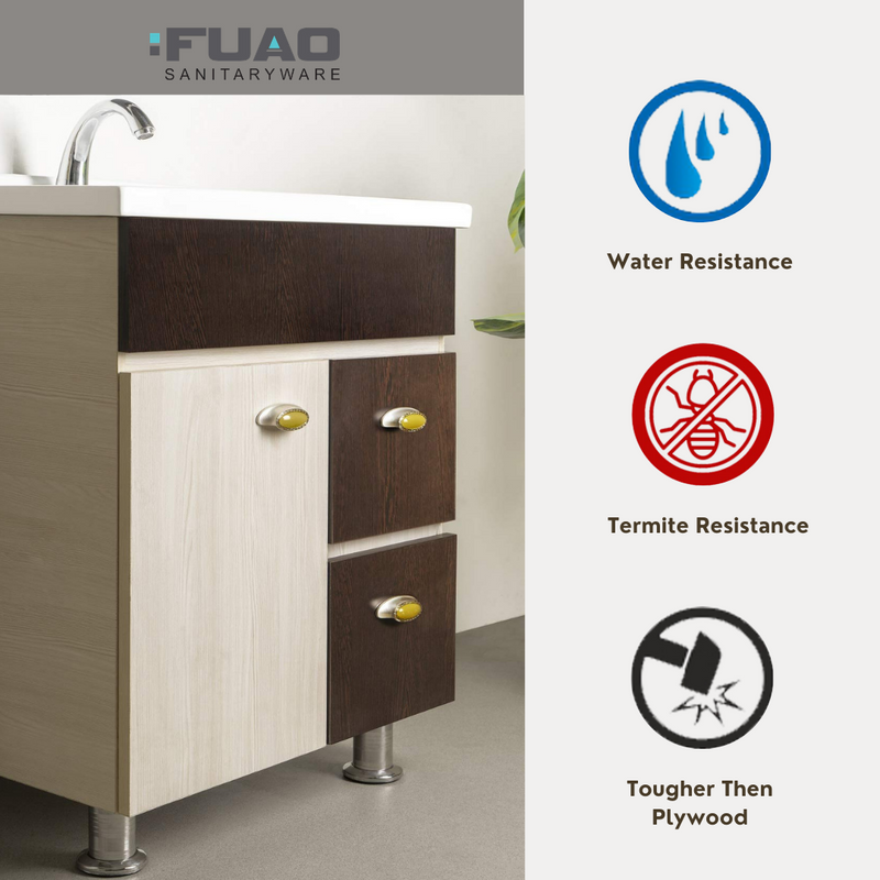 FUAO Sanitaryware Dual Shade Brown color bathroom single sink vanity  WVC-2015