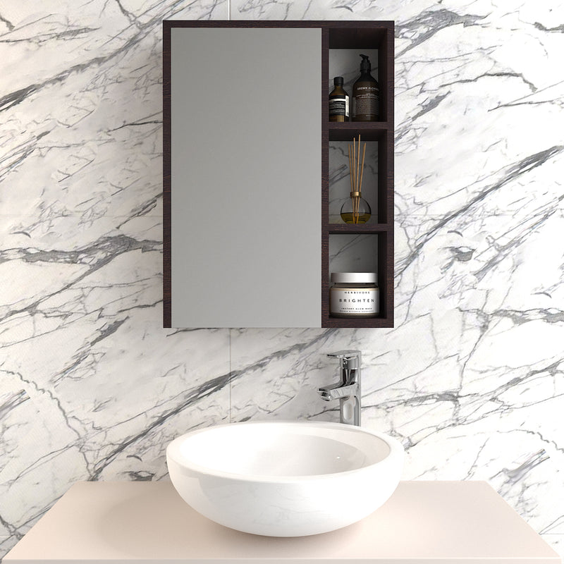 FUAO Sanitaryware Flowery Wenge bathroom cabinet with mirror MCB-6014