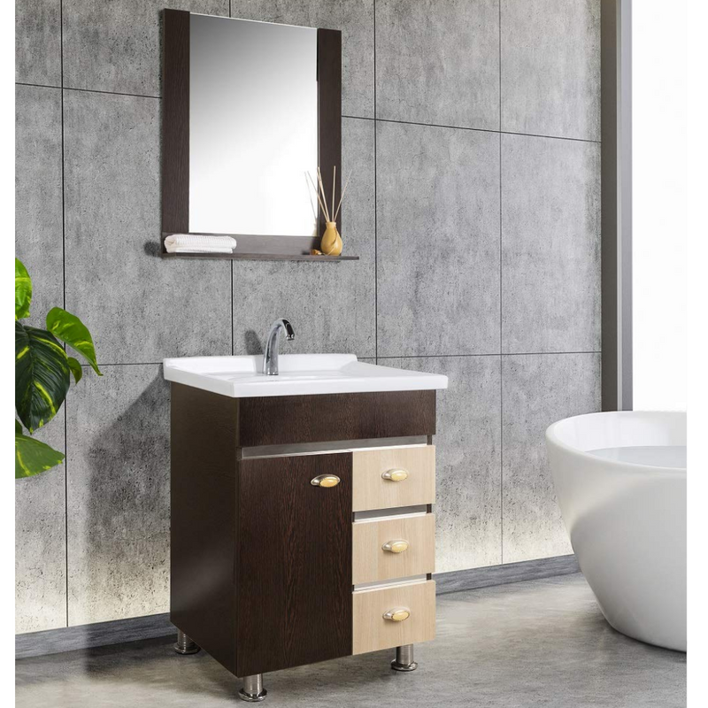 FUAO Sanitaryware Cocoa Brown color bathroom single sink vanity WVC-7016