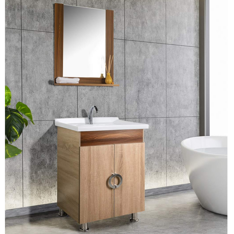 FUAO Sanitaryware Tan color bathroom single sink vanity WVC-2010