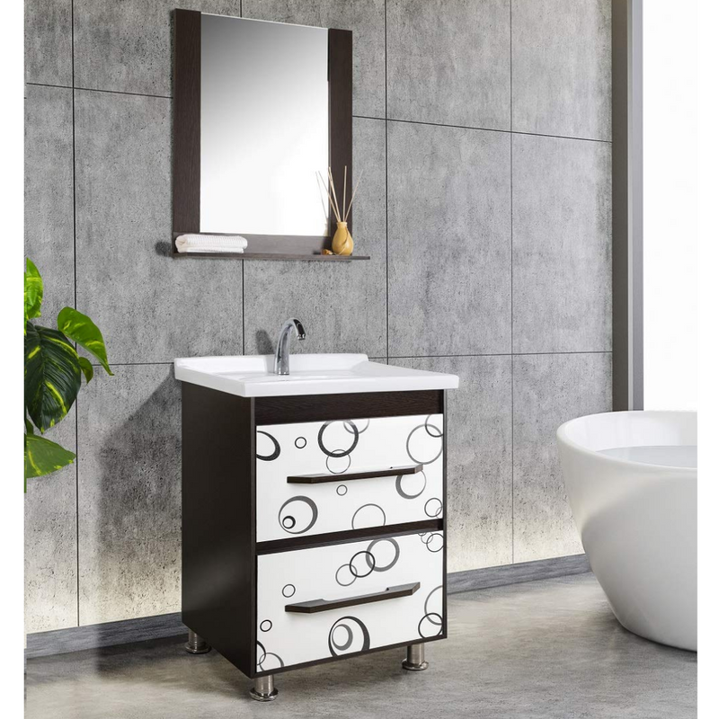 white varnishing bathroom vanity